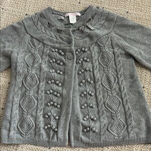 Janie and Jack Gray Cable Knit Cardigan Sweater